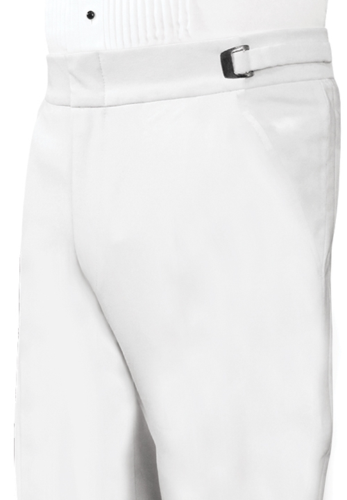 Classic Collection Flat Front White Trousers