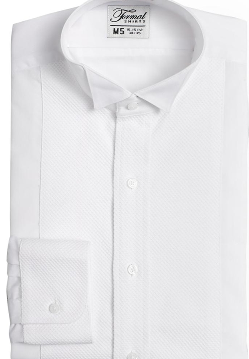 Classic White Pique Wing-Tip Collar Shirt