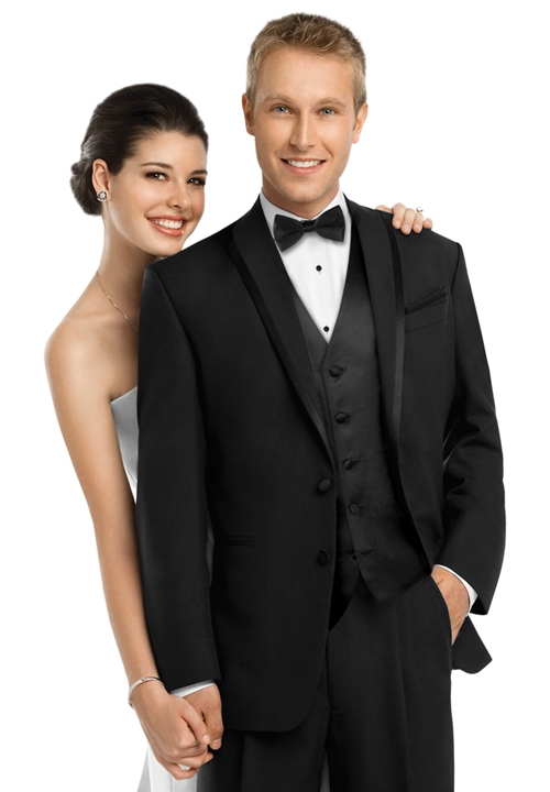 Subtle, elegant, and classy, the black 'LaStrada' After Six tuxedo coat has everything you need to look your best.