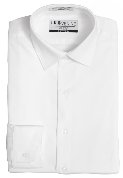 NEW White Fitted Spread Collar Shirt by Ike Behar