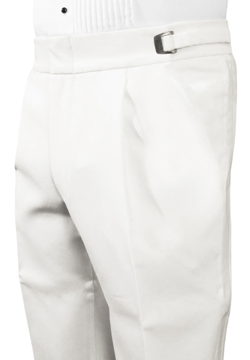 Classic Collection Single Pleated White Pants