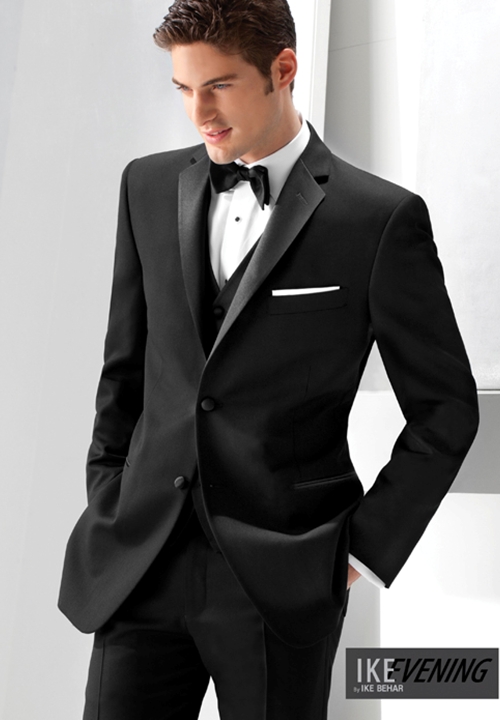 NEW Black 'Parker' Slim Fit Tuxedo Coat by Ike Behar