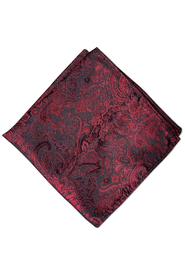 Apple Red Paisley Pocket Square