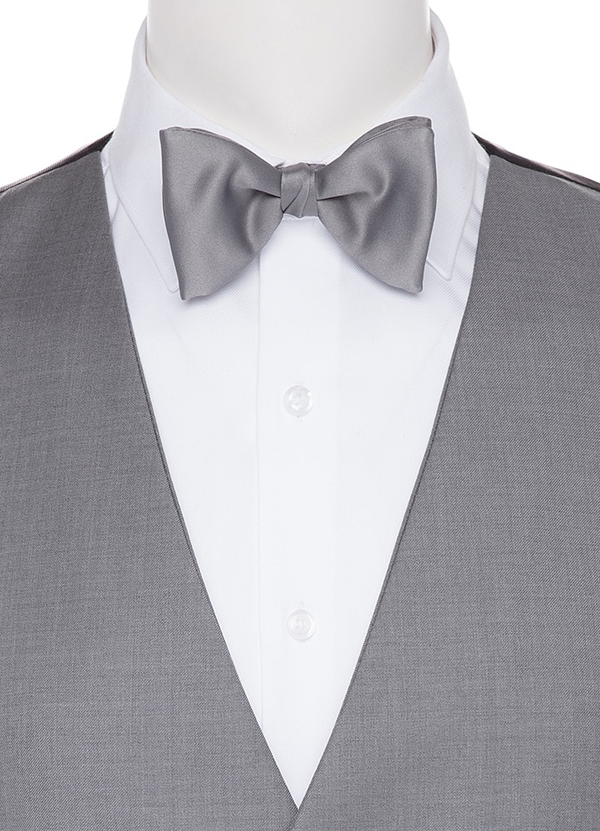 Grey Satin Bow tie