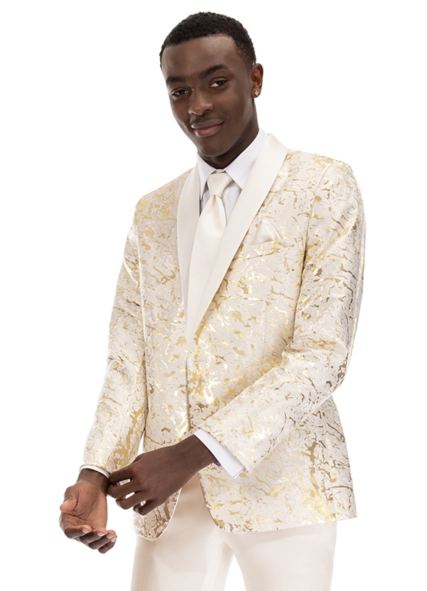 Gold & Ivory 'Camo' Tuxedo Coat by Mark of Distinction
