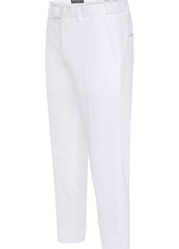 White Euro-Slim Stretch Capri Pants