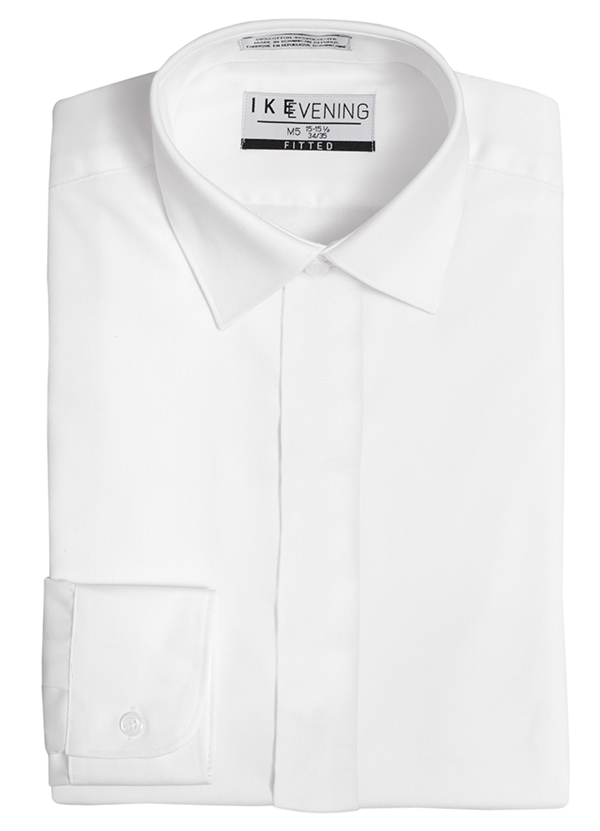 White Fly Front Spread Collar Shirt