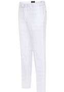 White Euro-Slim Stretch Pants