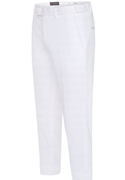 White Euro-Slim Stretch Capri Pants
