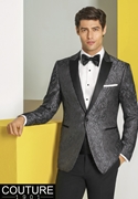 Couture 1910 Charcoal Paisley 'Chase' Tuxedo Coat