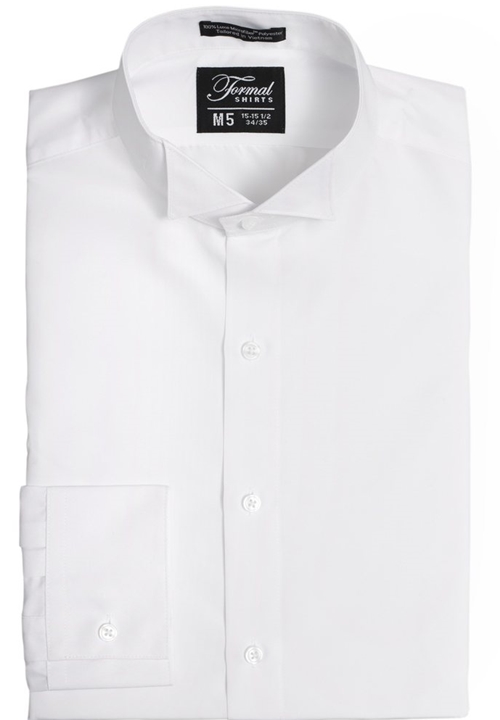 Formal Shirts White Wing-Tip Collar Shirt