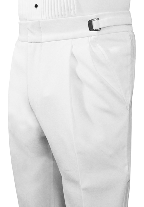 Classic Collection Double Pleated White Pants