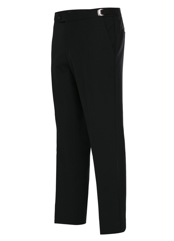 Black Slim Wool Tuxedo Pants By Couture 1910