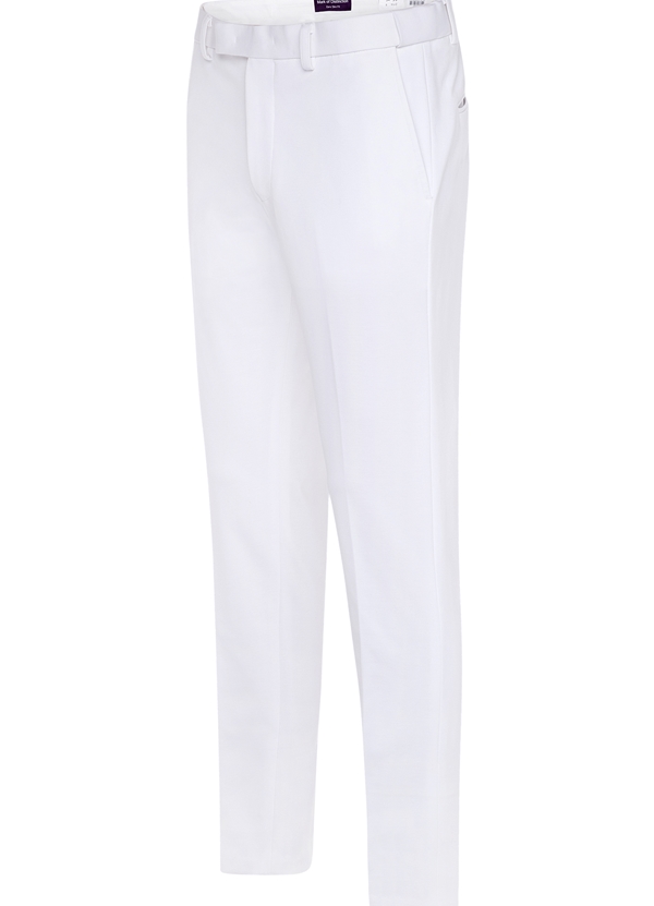 White Euro-Slim Stretch Pants