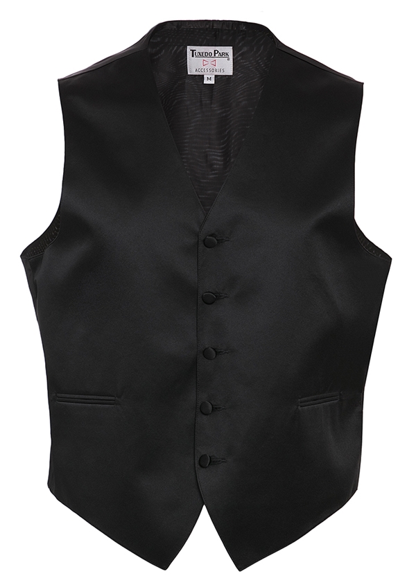Tuxedo Park Black Satin Classic Vest