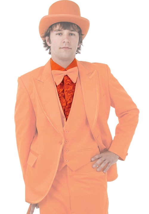 NEW Bright Colored Tuxedos Orange Ruffled Turndown Collar Shrit
