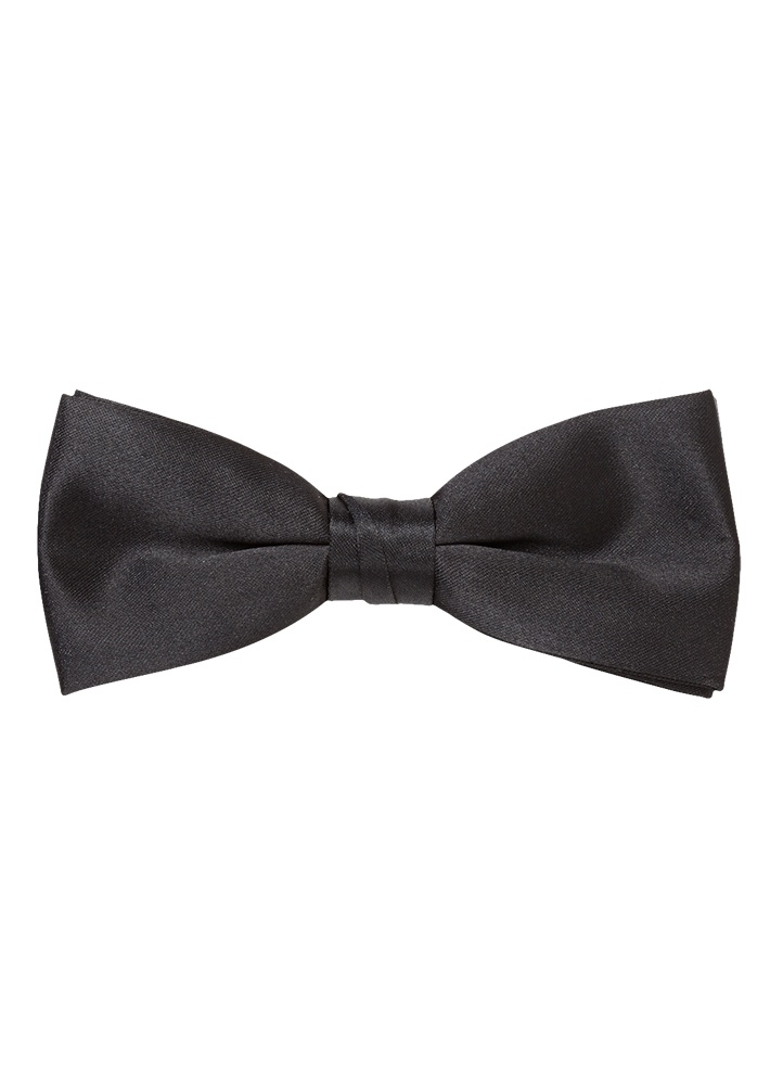 TNT20 - Black 2 Inch Satin Bow Tie