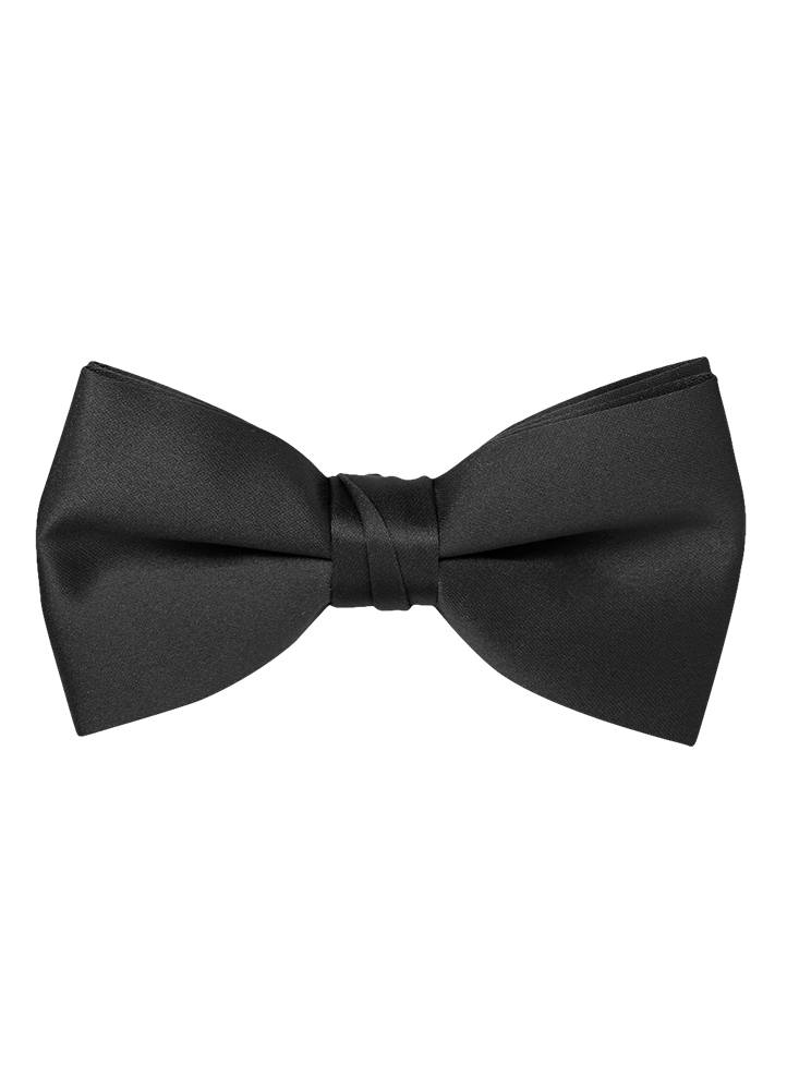 TNT25 - Black 2.5 Inch Satin Bow Tie