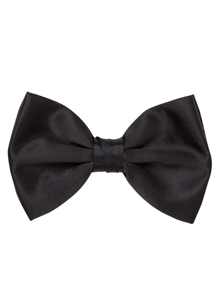 TNT30 - Black 3 Inch Satin Bow Tie