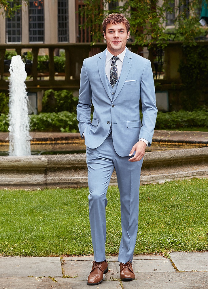 Oxford Blue Sharkskin Power Stretch Suit Separates