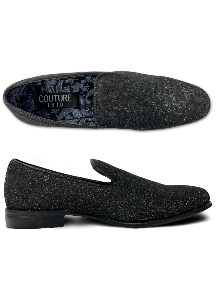 NR06 - Charcoal Glitter Slip On Shoe