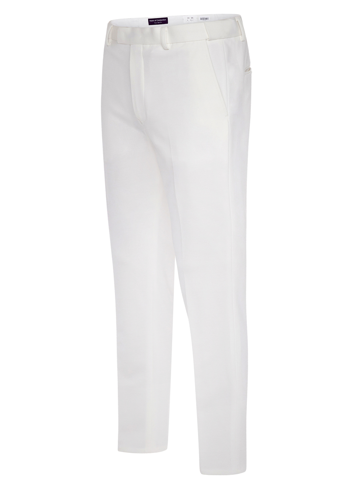 P6613 - Ivory EuroSlim Stretch Pants - Front