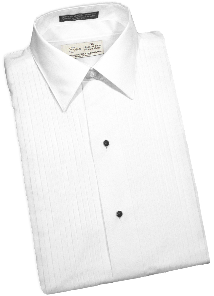 SNA04 - White Pleated Classic Fit Tuxedo Shirt