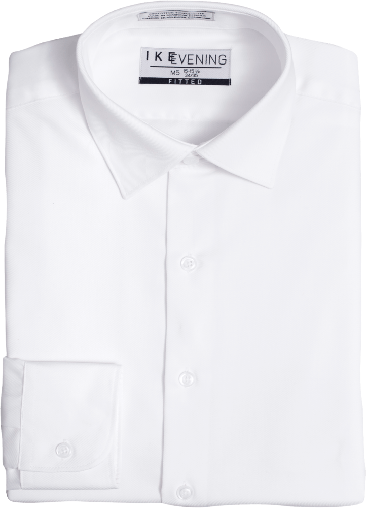 SNISF - Ike Behar White Fitted Non Pleated Spread Collar Tuxedo Shirt