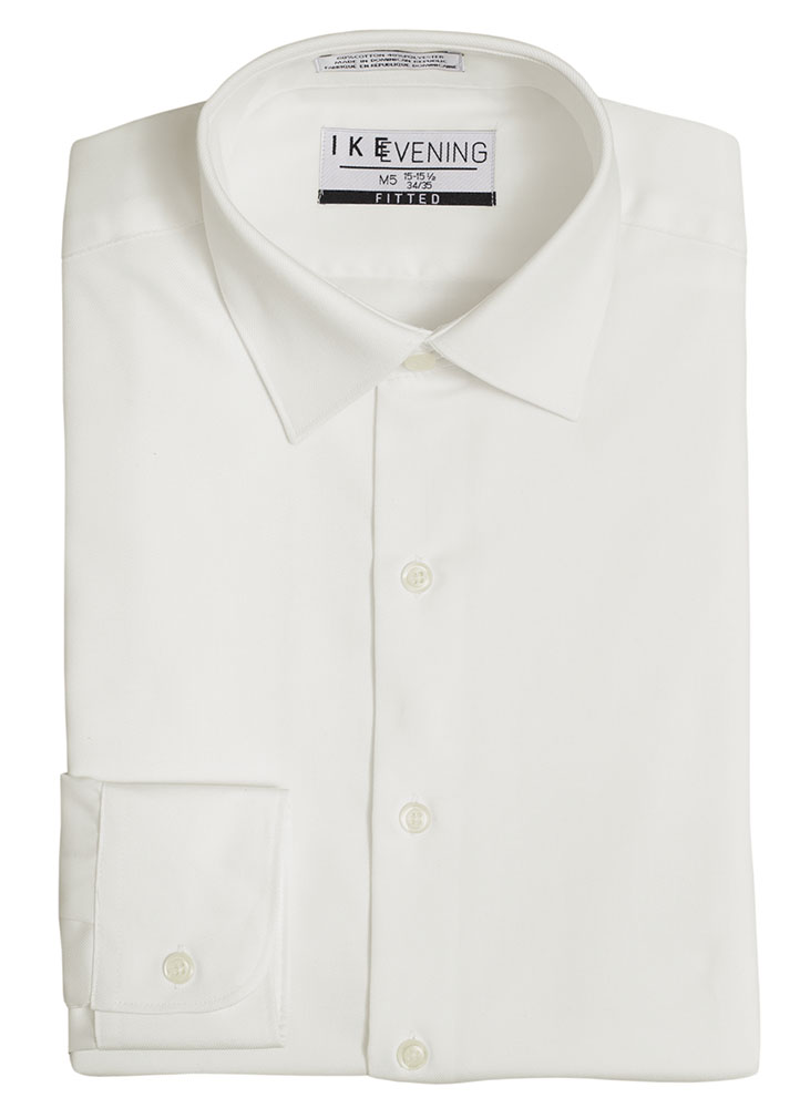 SNISI - Ivory Ike Behar Spread Collar Tuxedo Shirt