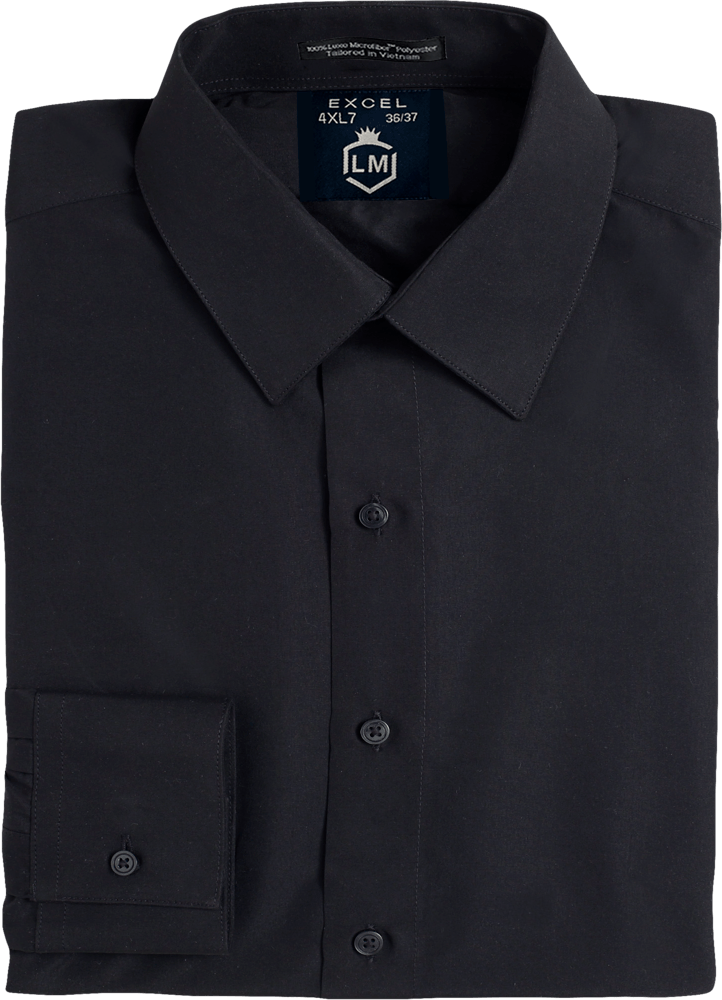 SNTBX - Black Big and Tall Non Pleated Spread Collar Tuxedo Shirt