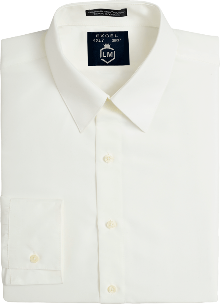 SNTIX - Ivory Big and Tall Non Pleated Spread Collar Tuxedo Shirt