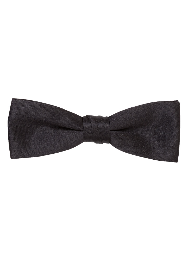 TNT15 - Black 1.5 Inch Satin Bow Tie