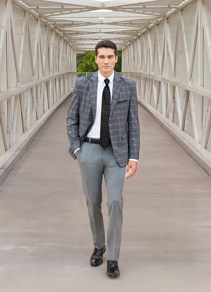 Grey 'Metro' Plaid Sport Coat Separates