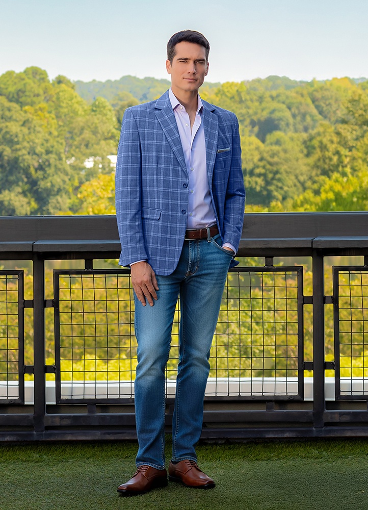 Indigo Metro Plaid Sport Coat