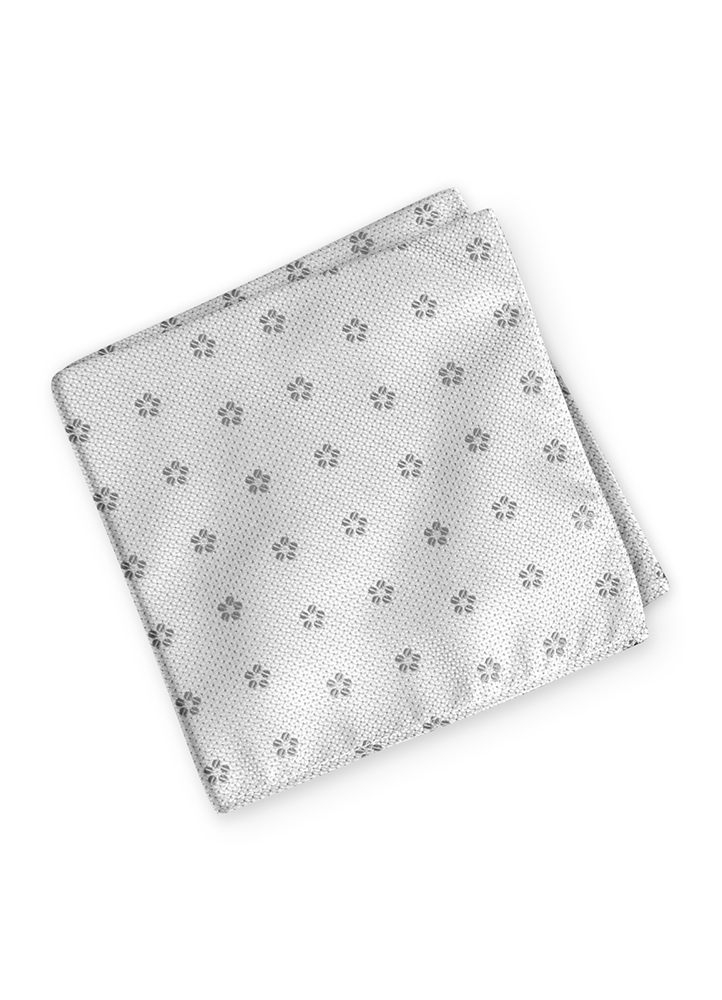 Platinum Sienna Floral Pocket Square