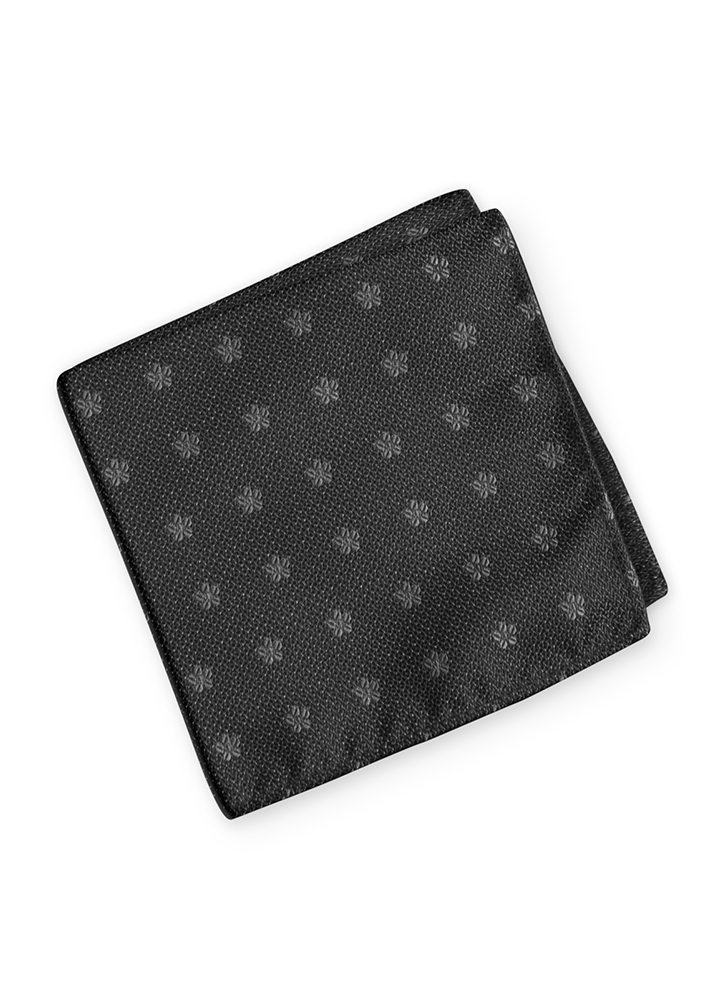 Dark Grey Sienna Floral Pocket Square
