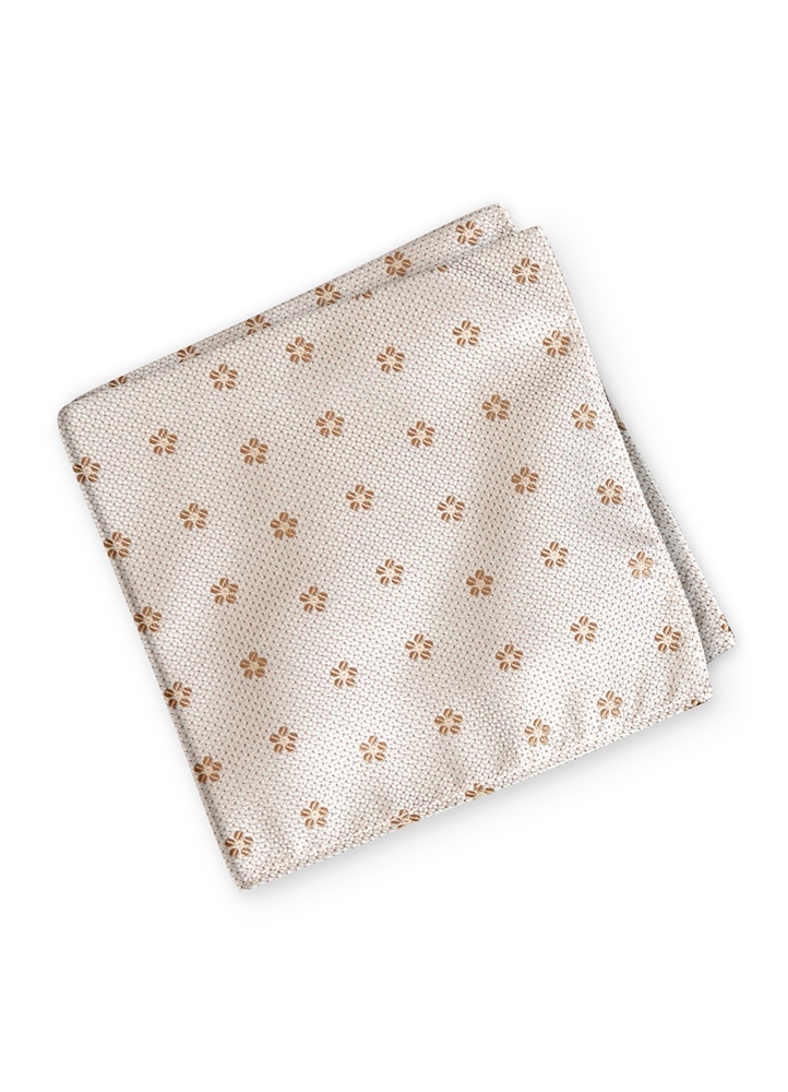 Camel Sienna Floral Pocket Square