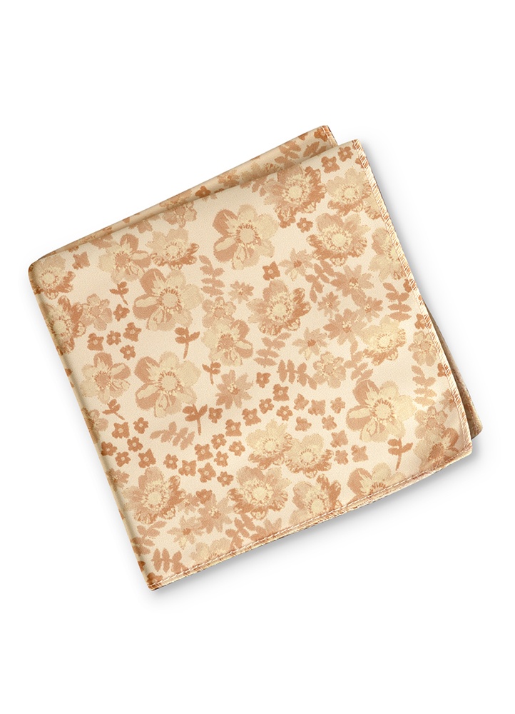 Creme Floral Fusion Pocket Square