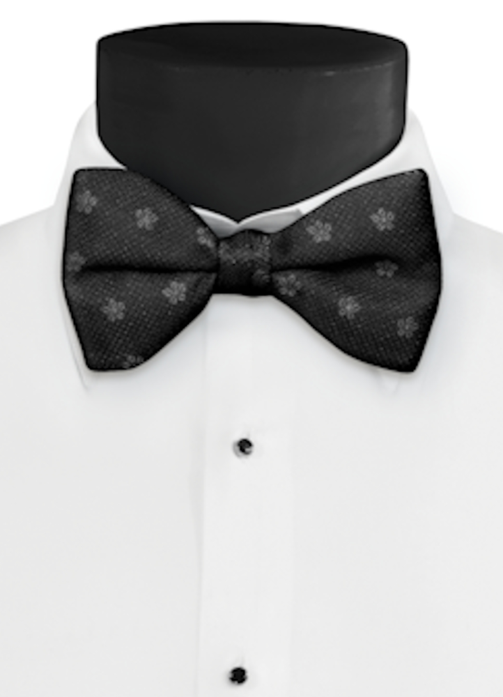 Dark Grey Sienna Floral Hand-Knot Bow Tie