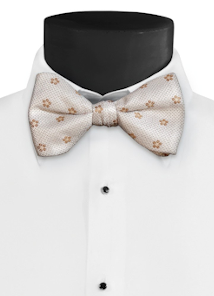 Camel Sienna Floral Hand-Knot Bow Tie