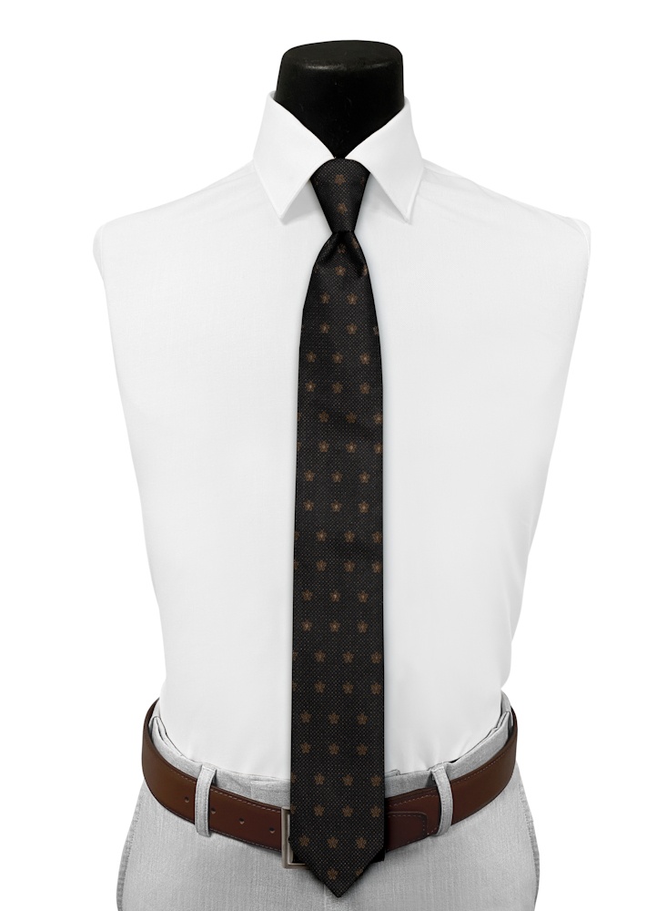 Cocoa Sienna Floral Pre-Tied Long Tie