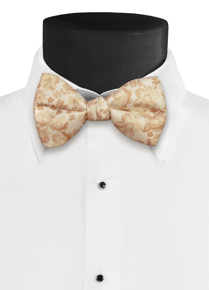 Creme Floral Fusion Hand-Knot Bow Ties