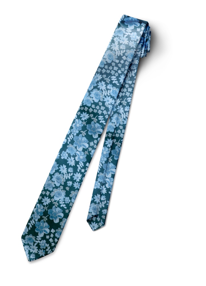 Cornflower Floral Fusion Tie-Yourself Long Tie
