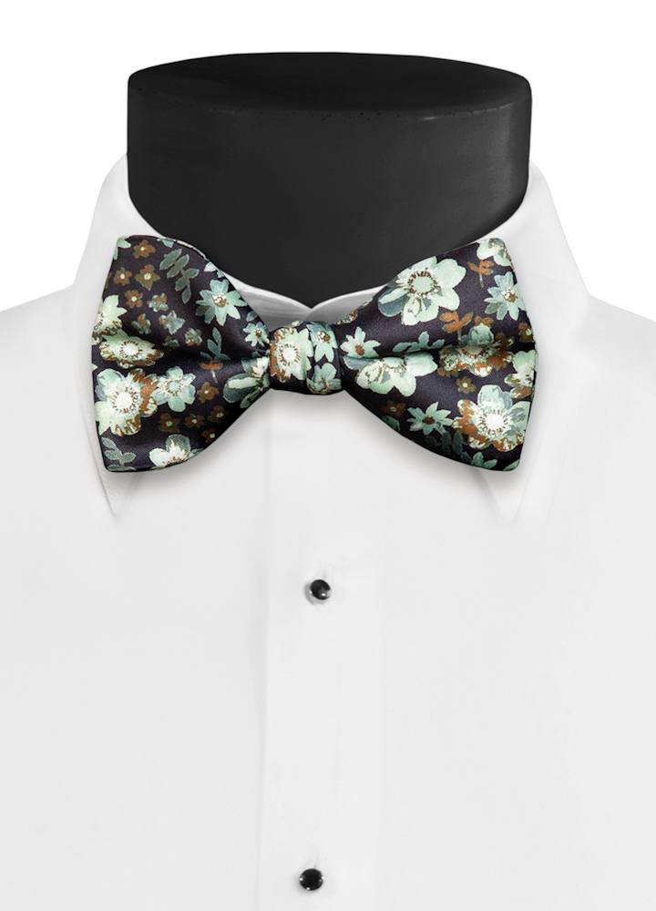 Sage Floral Fusion Bow Tie
