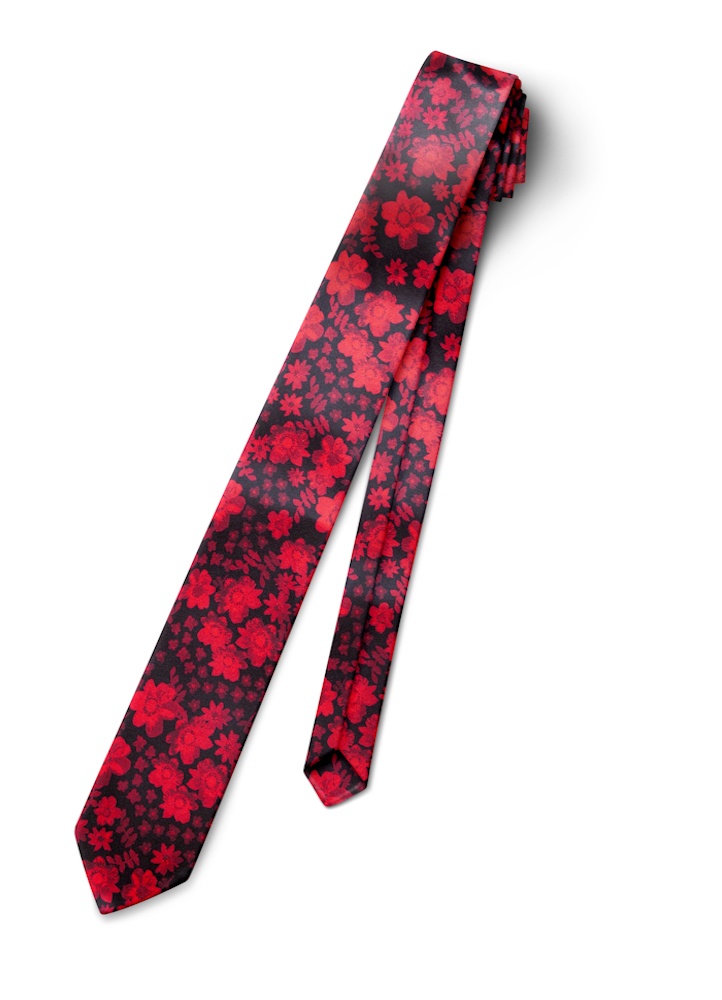 Merlot Floral Fusion Tie-Yourself Long Tie