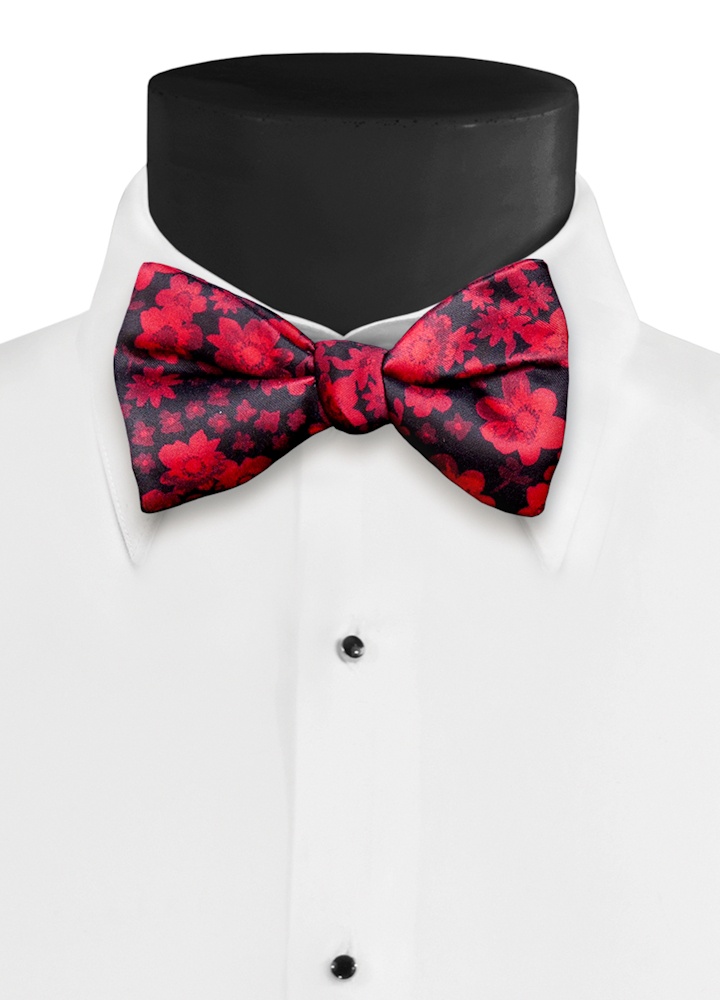 Merlot Floral Fusion Bow Tie