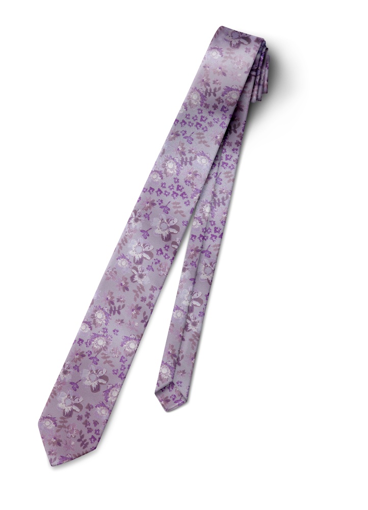 Lavender Floral Fusion Tie Yourself Long Tie