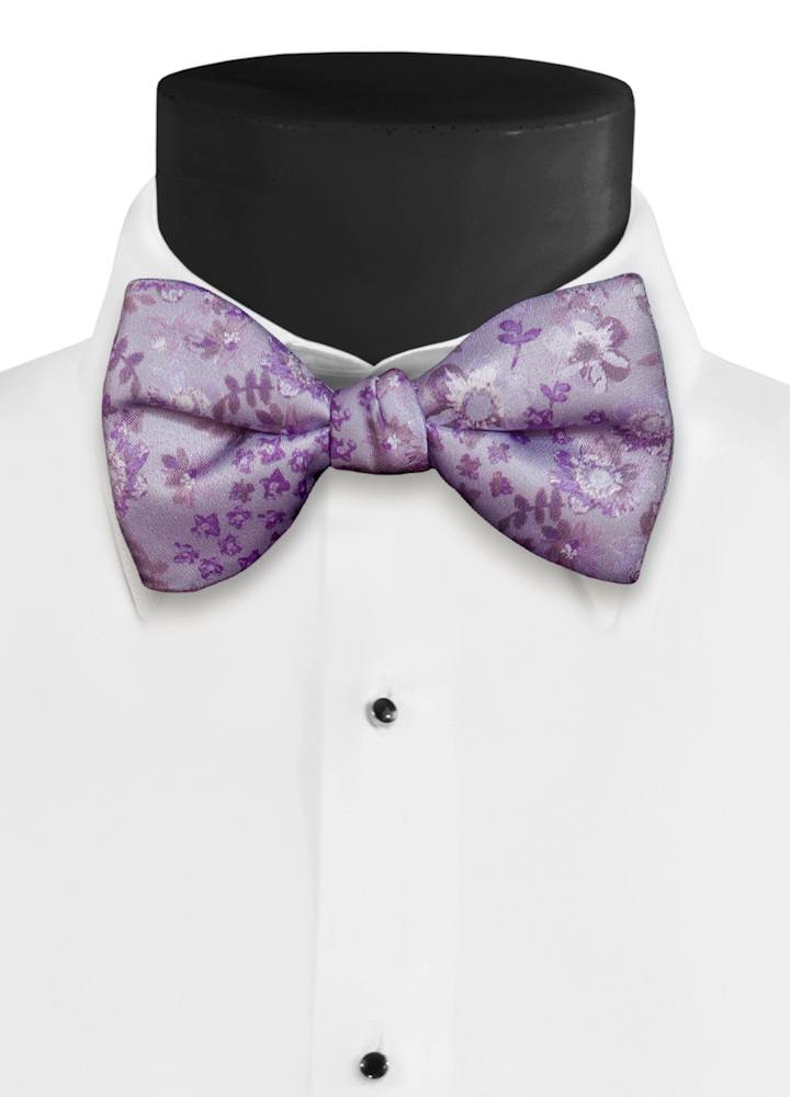Lavender Floral Fusion Bow Tie