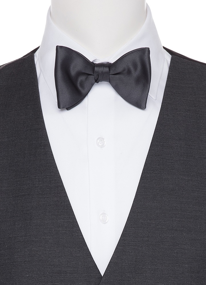 Steel Grey Matching Satin Bow Tie