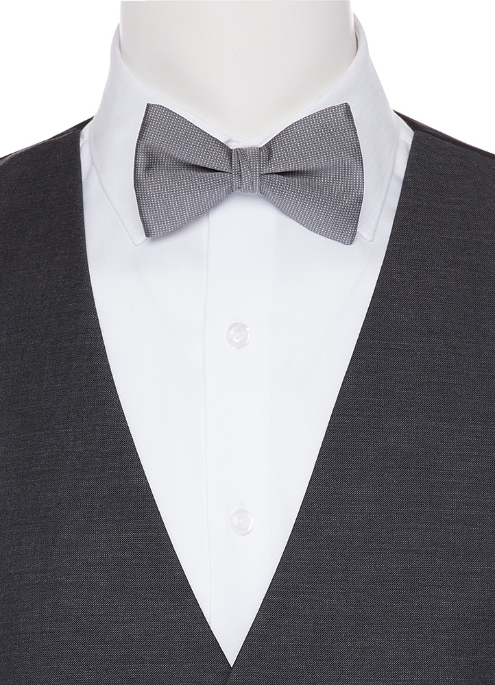 Steel Grey Satin Bow Tie